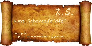 Kunz Seherezádé névjegykártya